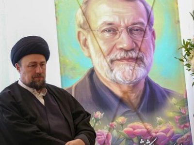 دیدار خانواده حسن خمینی با خانواده شهید لاریجانی/ مخالفین لاریجانی، او را بسیار ناجوانمرادنه هدف قرار می دادند
